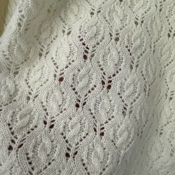 Ship’n shore vintage open cable knit turtleneck ivory sweater S/M - Picture 6 of 9